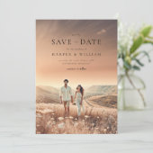 Voetblaadjes Bewaar de datum Kaart (Staand voorkant)