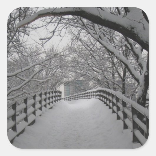 Voetbrug Vierkante Sticker (Voorkant)