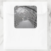 Voetbrug Vierkante Sticker (Tas)