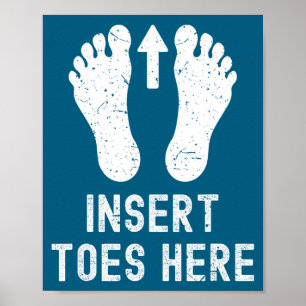 Voeten hier plaatsen Grappig volwassenen humor Poster