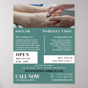 Voetexamen portret, podiatry kliniek, podiatrist poster
