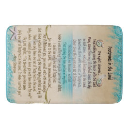 Voetfoto's in het zand Religieuze Faith Poem Badmat