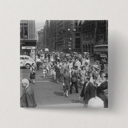 Voetgangers Vierkante Button 5,1 Cm (Voorkant)