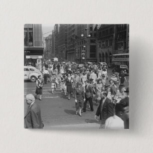 Voetgangers Vierkante Button 5,1 Cm