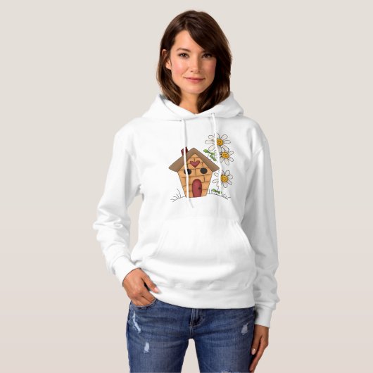 Voethuis en bloemen hoodie (Voorkant volledig)