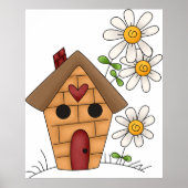 Voethuis en bloemen poster (Voorkant)