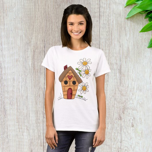 Voethuis en bloemen t-shirt