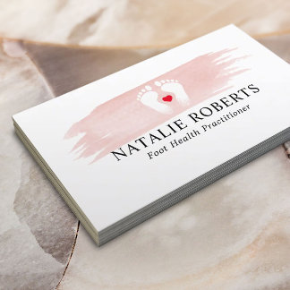 Voetmassage Therapist Podiatrist Roze penseelstree Visitekaartje