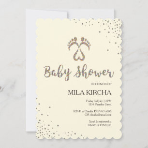 Voetstappen baby shower uitnodiging
