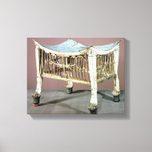 Voetsteen die aan het begin door de kinderkoning w canvas afdruk