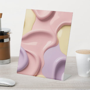 Voetstuk bord in stijlvol abstract grafisch ontwer reclamebord met voetstuk