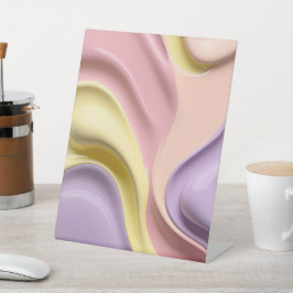 Voetstuk bord in stijlvolle abstracte grafiek reclamebord met voetstuk