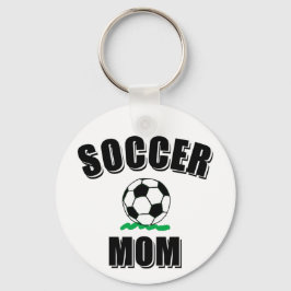 Voettekst en tekst van de voetbalmam sleutelhanger
