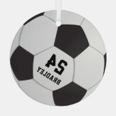 Voettekst Football | Naam Glas Ornament (Achterkant)