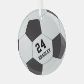 Voettekst Football | Naam Glas Ornament (Voorkant links)