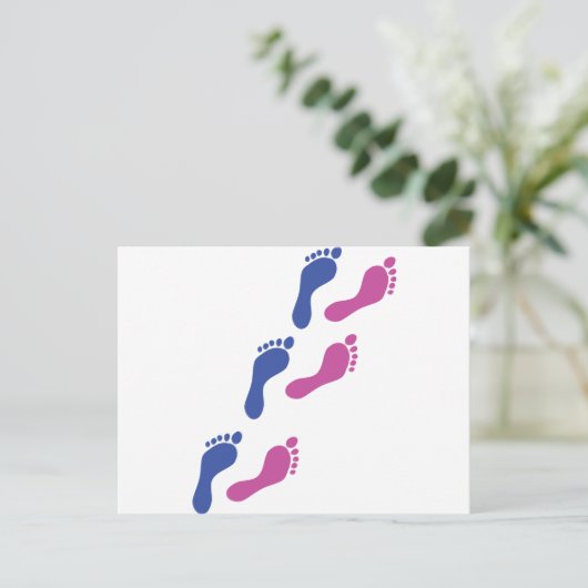 voetvoetafdruk print voetafdruk voetafdruk briefkaart (Staand voorkant)