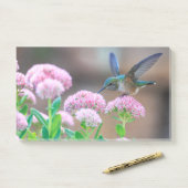 Voetvogel en bloemen post-it® notes (Op bureau)
