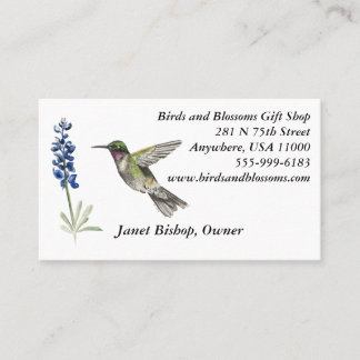 Voetvogel en Bluebonnet Visitekaartje