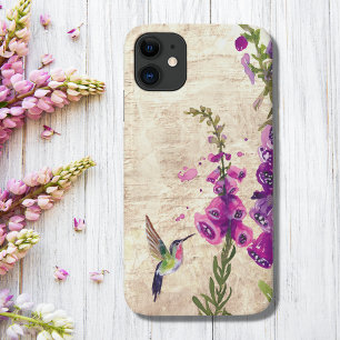 Voetvogel en Foxglove Flowers Garden iPhone 11 Hoesje