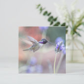 Voetvogel met lavendel I Bedankkaart (Staand voorkant)