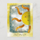 Vœu d'anniversaire du SOLEIL Jaune Orange | Carte (Devant)