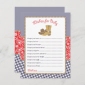 Voeux Baby shower Cowboy pour carte bébé (Devant / Derrière)