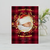 Vœux Baisers Annonce Bébé Motif Carreaux Rouges (Debout devant)