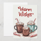 Vœux chaleureux - Carte de vœux de Noël au chocola (Devant / Derrière)