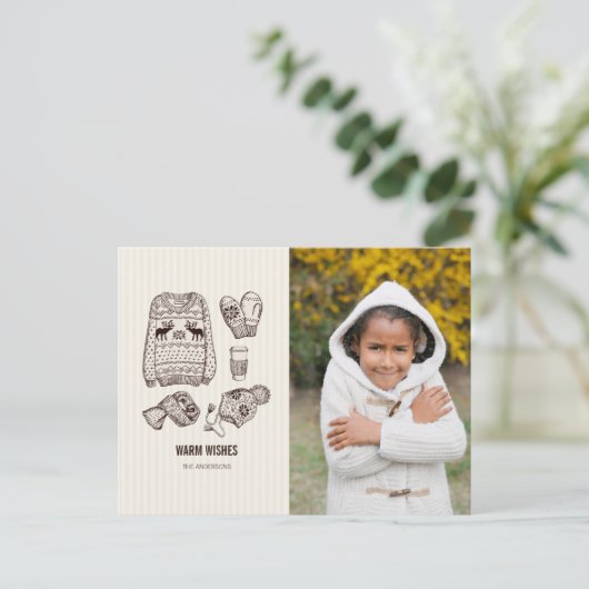 Vœux chaleureux - Carte photo de vacances - Essent (Debout devant)