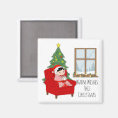 Vœux chaleureux ce Noël – aimant (Recto/Verso)