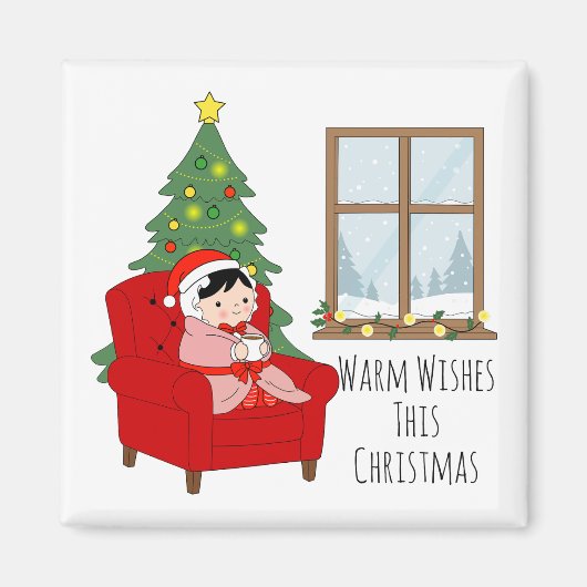 Vœux chaleureux ce Noël – aimant (Devant)