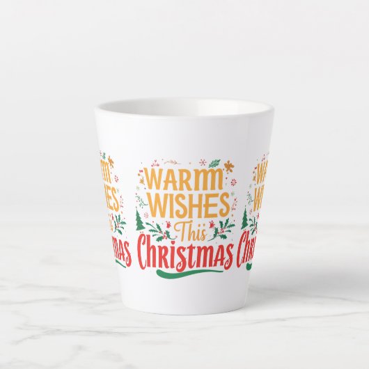 Voeux Chaleureux Ce Noël - Petite Mug Latte, 12 o (Devant)