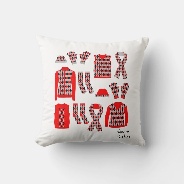 Vœux chaleureux Coussin Articles à motif Argyle -  (Recto)