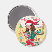 Vœux chaleureux de vacances de Noël | Magnet (Recto/Verso)