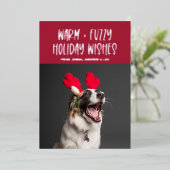 Vœux chaleureux et douillets | Carte de Noël en pa (Debout devant)