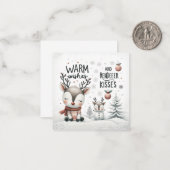 Voeux chaleureux et les baisers de rennes carte de (Devant/Arrière en situation)