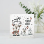 Voeux chaleureux et les baisers de rennes carte de (Debout devant)