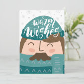 Vœux chaleureux pour un hiver joyeux Carte de vaca (Debout devant)