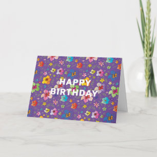 Vœux d'anniversaire Carte d'art floral moderne