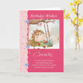 voeux d'anniversaire cousin carte de voeux avec fa (Fleur jaune)