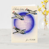 voeux d'anniversaire d'une carte Vintage pilote (Fleur jaune)