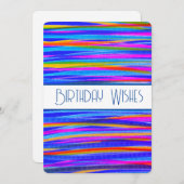 Voeux D'Anniversaire En Carte Abstraite Bleue (Devant / Derrière)