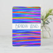 Voeux D'Anniversaire En Carte Abstraite Bleue (Debout devant)