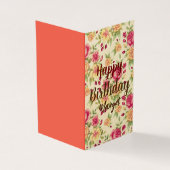 Vœux d'anniversaire Fleuris colorés  (Outside)