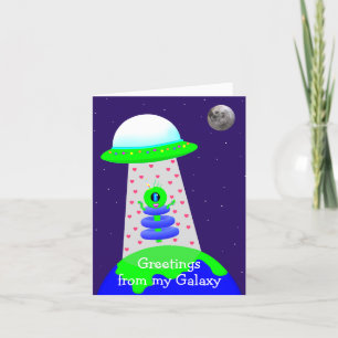 Voeux d'anniversaire Galaxy Carte d'alien par Jo I