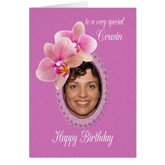 Vœux d'anniversaire spécial cousin Orchidées (Devant)