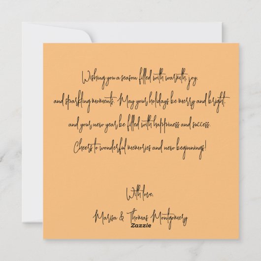 Vœux de joyeuses fêtes de fin d'année ! Carte de v (Dos)