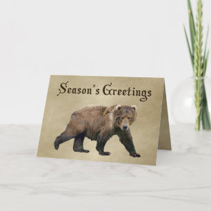 Vœux de la saison - Carte de Noël de l'ours Kodiak
