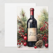 Vœux de la saison sur une invitation de bouteille (Devant / Derrière)