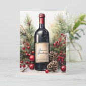 Vœux de la saison sur une invitation de bouteille (Debout devant)